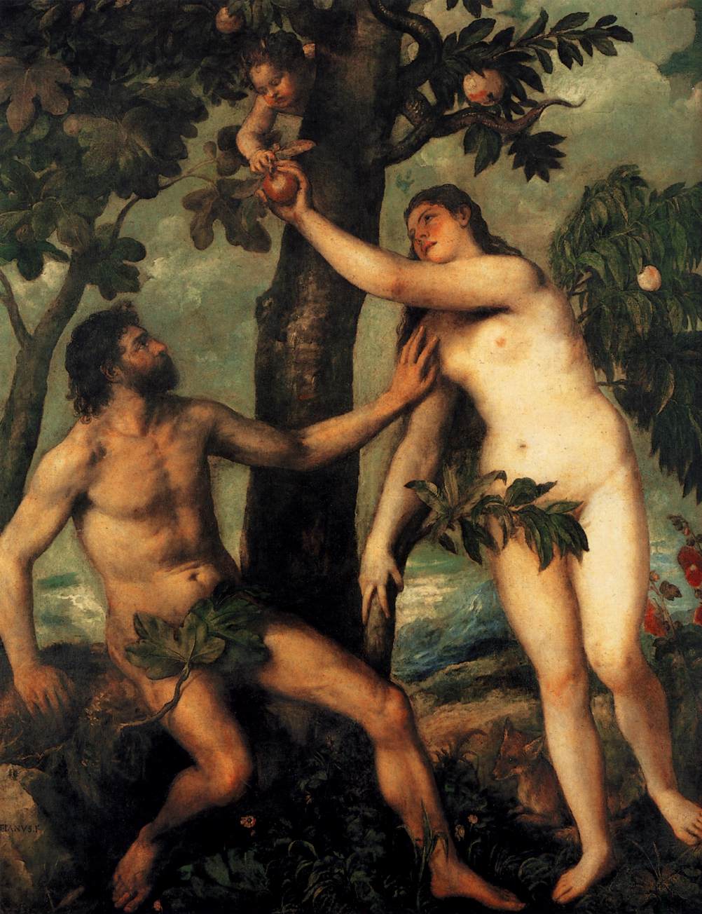 Tiziano: Ádám és Éva